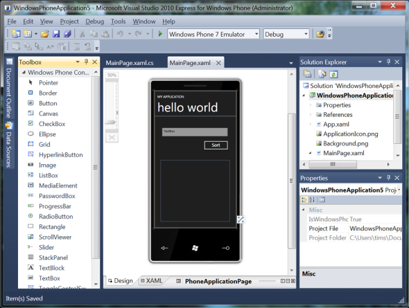 Windows Phone 7 rakenduse tegemine on lihtsamast lihtsam