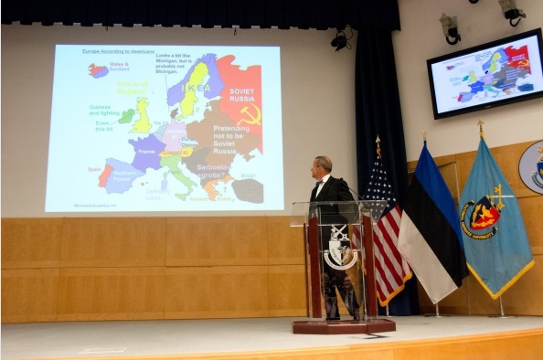 President Toomas Hendrik Ilves esines USA riiklikus sõjaülikoolis aulaloenguga julgeolekust ja kaitsest 21. sajandi maailmas  © Katie Lewis (National Defense University)