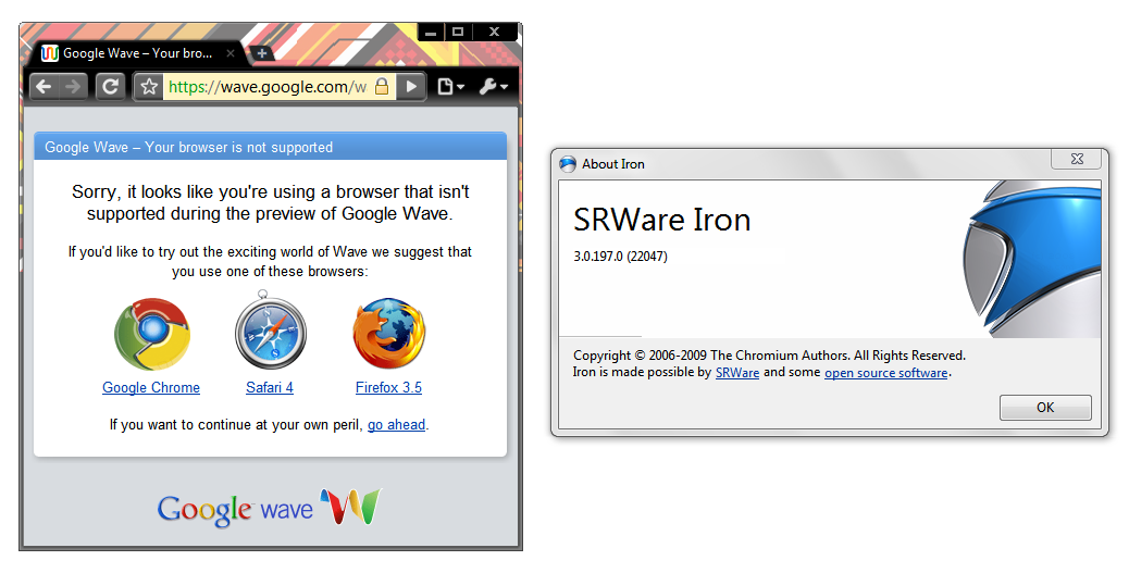 Google Wave ei arva, et SRWare on mõistlik